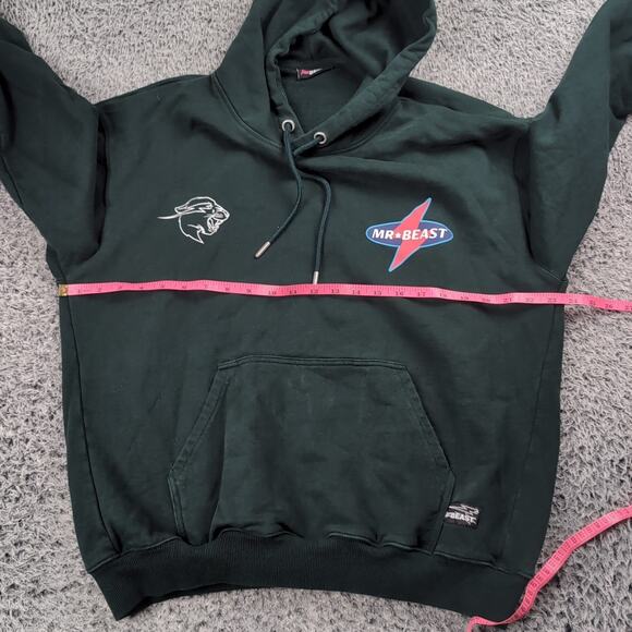 Mr Beast Hoodie Adult Small Green Pullover Fleece YouTube Sweatshirt Graphic - Picture 3 of 6